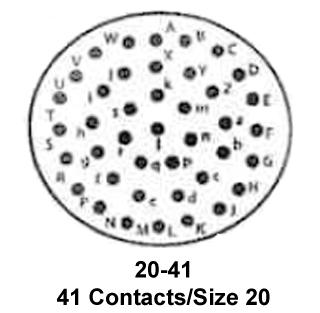 ITT CANNON KPSE06A20-41S Circular Connector, KPS Series, MIL-DTL-26482 Series I, Straight Plug, 41 Contacts, Crimp Socket
