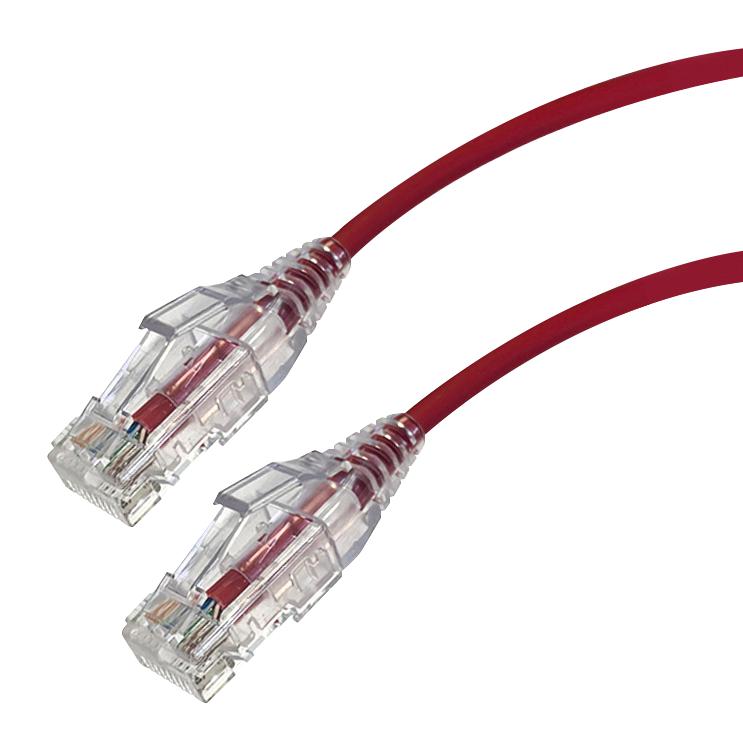 VIDEK 2994-15R Ethernet Cable, LSZH, Cat6, RJ45 Plug to RJ45 Plug, UTP (Unshielded Twisted Pair), Red, 15 m