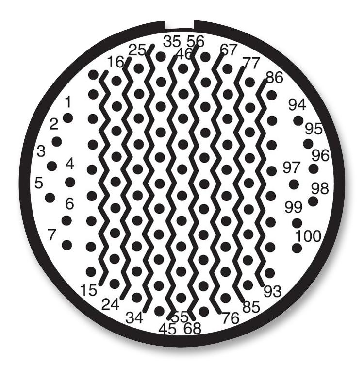 AMPHENOL AEROSPACE D38999/26JH35BN Circular Connector, MIL-DTL-38999 Series III, DS38999/26 Series, Straight Plug, 100 Contacts