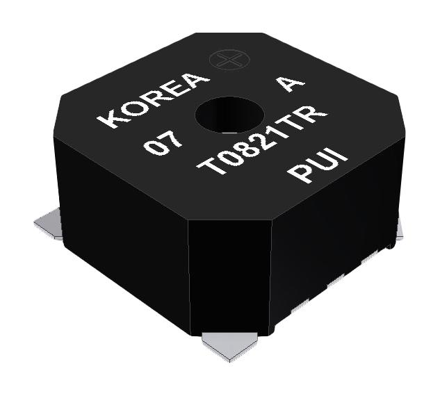 PUI AUDIO SMT-0821-T-R Transducer, Buzzer, 2.1 kHz, 90 mA, 2 V to 4.5 V, 87 dBA, Surface Mount