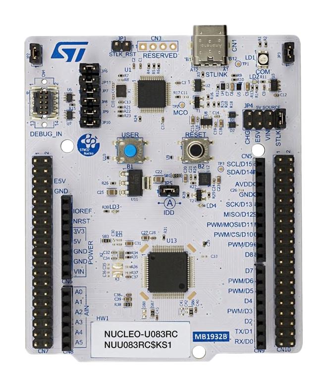 STMICROELECTRONICS NUCLEO-U083RC Development Board, Nucleo-64, STM32U083RCT6, 32bit, ARM Cortex-M0+