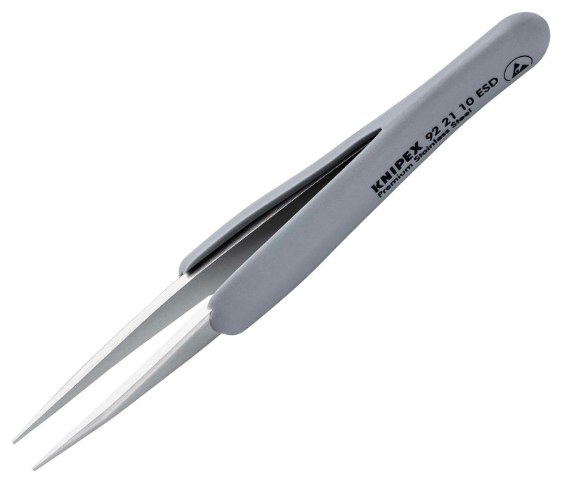 Knipex 92 21 10 ESD 92 ESD Tweezer Precision Safe Straight/Pointed 123mm Overall Length Stainless Steel New
