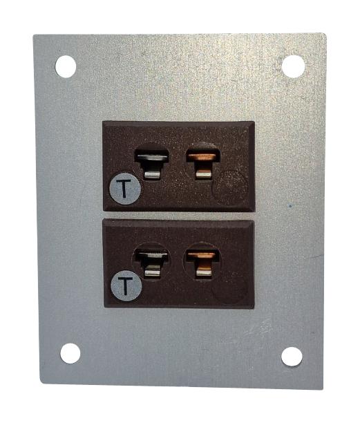 LABFACILITY IM-T-FF + FMP-2 Thermocouple Connector, 45 x 55mm Panel, Miniature, T, Socket, 2Way, Brown, IEC, Fascia Mount