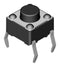 MULTICOMP PRO MPDTS-62K-V Tactile Switch, SPST-NO, Black, Top Actuated, Through Hole, Round Button, 100 gf, 50mA at 12VDC