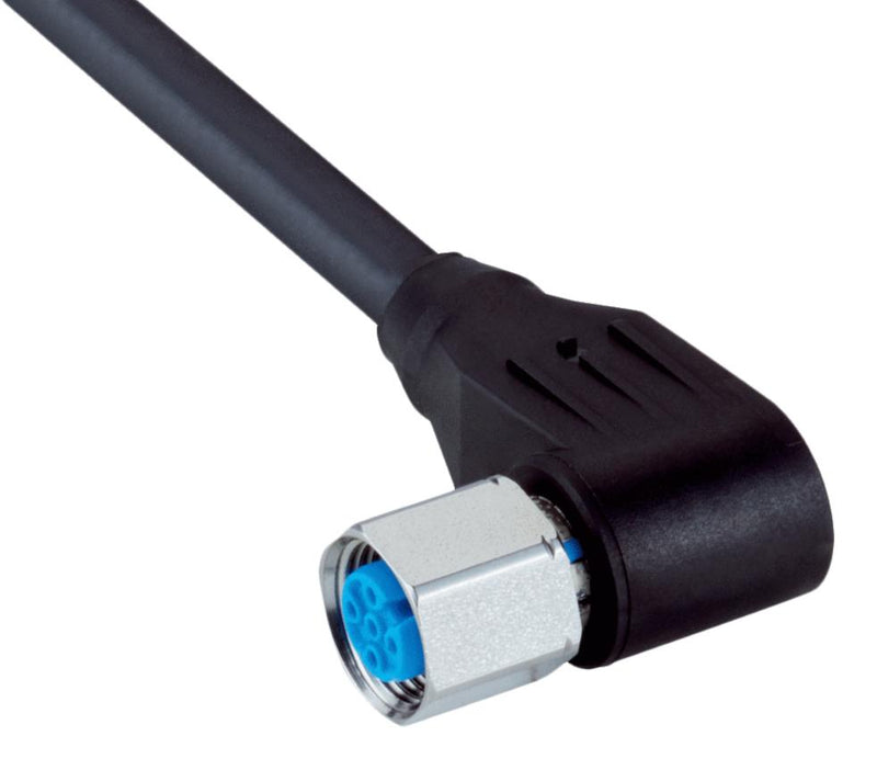 SICK YG2A64-100UE1XLEAX Sensor Cable, A Coded, Black, 90&deg; M12 Receptacle, Free End, 4 Positions, 10 m, 32.8 ft