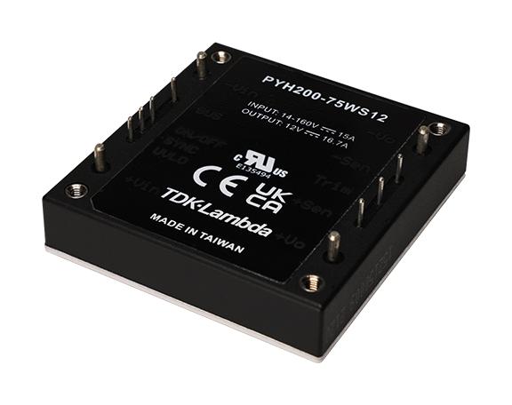 TDK-LAMBDA PYH200-72WS24 Isolated Through Hole DC/DC Converter, ITE, Industrial & Railway, Half Brick, DIP, 12:1, 200 W