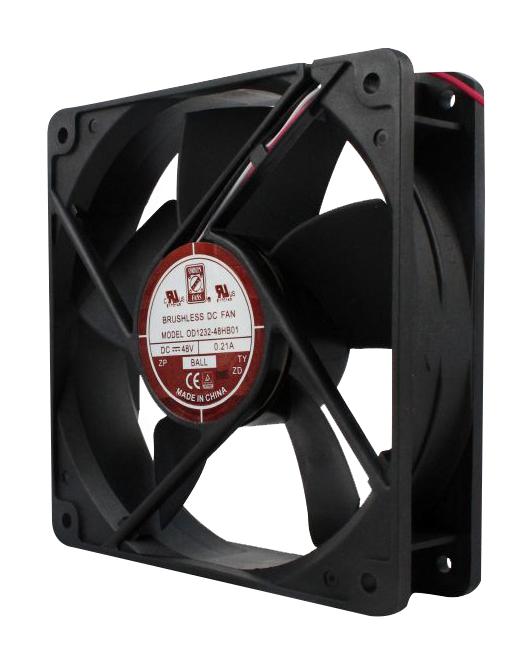 ORION FANS OD1232-24LB DC Axial Fan, 24 V, Square, 120 mm, 32 mm, Ball Bearing, 93 CFM