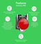 SCHNEIDER ELECTRIC ZBVG1 Lamp, Light Block, XB4 and XB5 Series 22mm Pushbutton Switches, Harmony