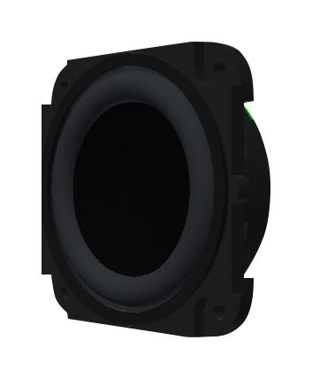 PUI AUDIO AS03208MS-3-R Speaker, 200 Hz to 20 kHz, 8 ohm, 4 W, 85 dB, Round with Square Frame, Panel Mount