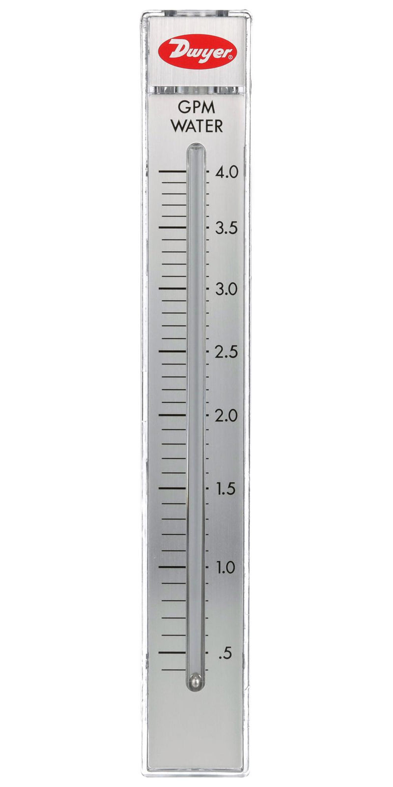 DWYER RMC-143 Liquid Flowmeter, 0.4 to 4 GPM (US), 100 psi, 2 % Accuracy, 1/2" FNPT, RATE-MASTER RMC Series