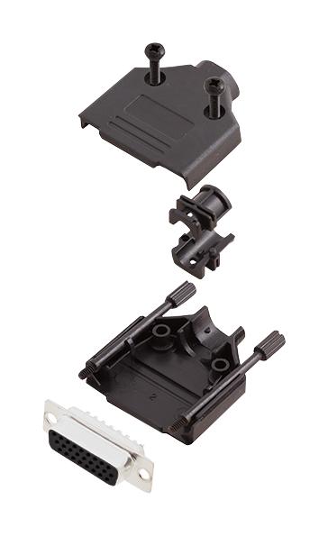 AMPHENOL COMMUNICATIONS SOLUTIONS L17DTPK-P-15+L77HDA26S D Sub Connector, With Backshell, HD26, High Density, Receptacle, DTPK-P, 26 Contacts, DA
