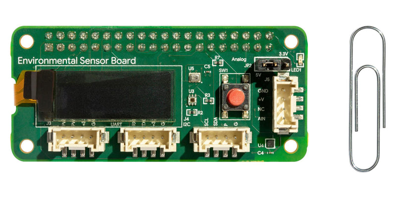 CORAL G650-04023-01 Environmental Sensor Board, HDC2010, OPT3002, BMP280, ATECC608A, Raspberry Pi and Coral Dev Board