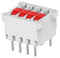 ALCOSWITCH - TE CONNECTIVITY 5161390-4 DIP / SIP Switch, 4 Circuits, Slide, Through Hole, SPST, 50 V, 25 mA