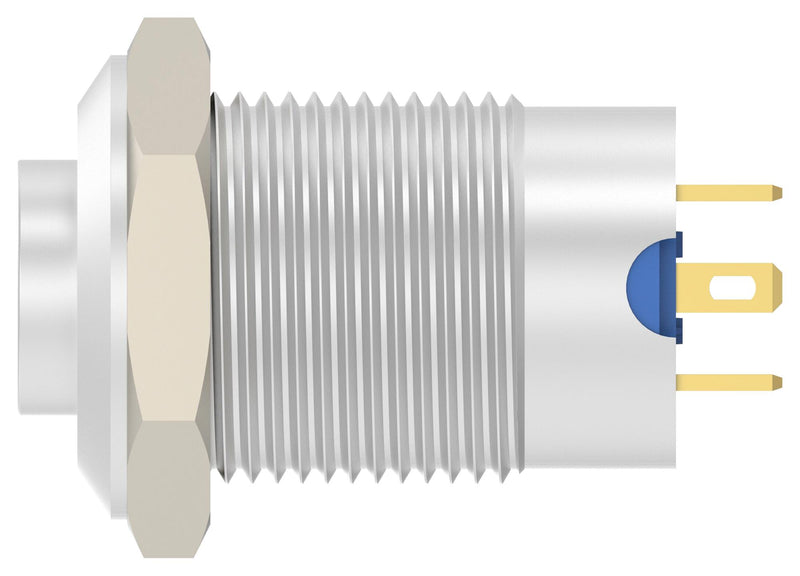 ALCOSWITCH - TE CONNECTIVITY AV1210E124R04 Vandal Resistant Switch, 24V LED, AV12 Series, 12 mm, SPST-NO-DM, Momentary, Round Raised, Natural