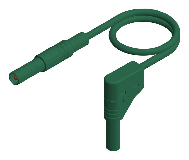 HIRSCHMANN TEST AND MEASUREMENT 934082104 Banana Test Lead, 4mm Banana Plug, Shrouded, 4mm Right Angle Stackable Banana Plug, Shrouded