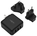 Ansmann 1001-0139 1001-0139 Mains Adapter US Plug Euro UK 3 x USB Type A 500 mA PC (Polycarbonate) Body New