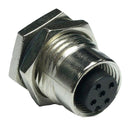AMPHENOL LTW M12A-08PFFS-SF8002 Sensor Connector, M Series, M12, Female, 8 Positions, Solder Socket, Straight Panel Mount