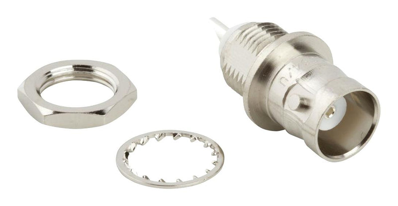 AMPHENOL RF 031-221 RF / Coaxial Connector, BNC Coaxial, Straight Bulkhead Jack, Solder, 50 ohm UG-1094/U
