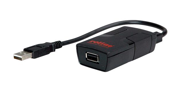 ROLINE 12.02.1091 USB Cable, USB Type A Plug to USB Type A Receptacle, 150 mm, 5.9 ", USB 2.0, Black