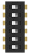 ALCOSWITCH - TE CONNECTIVITY ADEN06TTU04 DIP SW, 6CKT, SPST, 0.025A, 24VDC, TH