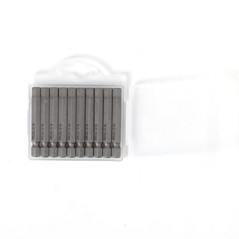 MULTICOMP PRO MP012268 Hex Bit, 10 Pieces of Hex Driver Bits, H6, 50mm, S2