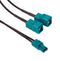 AMPHENOL RF 095-820-228M100 RF / Coaxial Cable Assembly, Mini FAKRA Type A Jack to 2 x FAKRA Jack, RG174, 50 ohm, 3.3 ft, 1 m