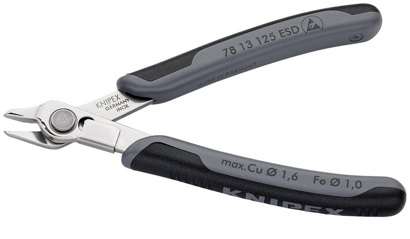 KNIPEX 78 13 125 ESD Cutter, Side, 125 mm, 1 mm, 54 &deg;, Knipex - Super Knips