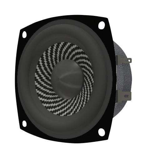 PUI AUDIO AS08304CR-R Speaker, 70 Hz to 20 kHz, 4 ohm, 15 W, 82 dB, Round with Square Frame, Panel Mount