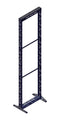 BUD INDUSTRIES XR2-45 RACK, KNOCKDOWN, STEEL, 2-POST, 45U