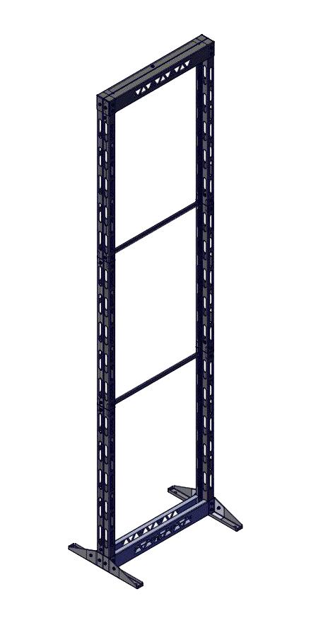 BUD INDUSTRIES XR2-45 RACK, KNOCKDOWN, STEEL, 2-POST, 45U