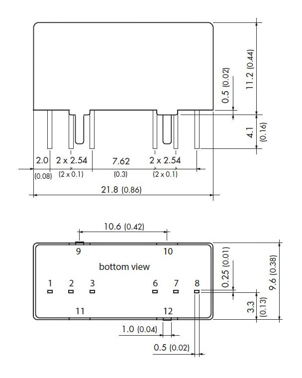 TRACO POWER TMR 9-1223 Isolated Through Hole DC/DC Converter, ITE, SIP, 2:1, 9 W, 2 Output, 15 V