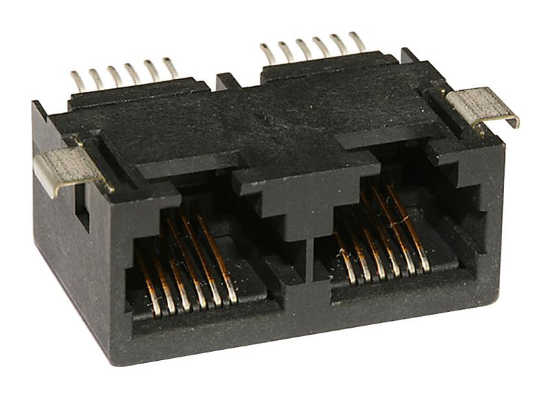 MOLEX 43841-0005 Modular Connector, Modular Jack, 1 x 2 (Ganged), 8P8C, Cat3, Surface Mount