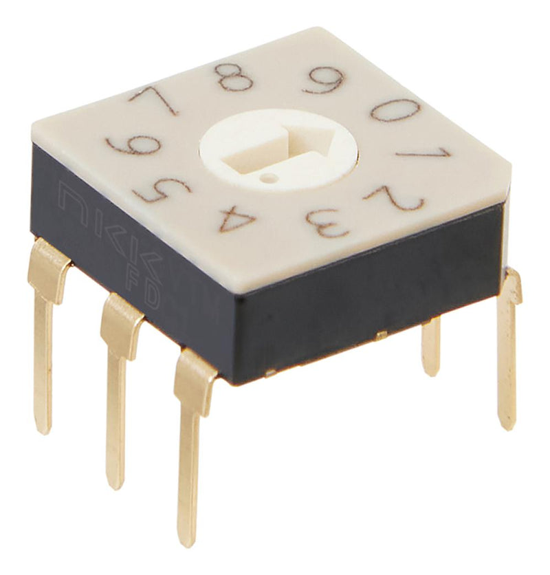 NKK SWITCHES FD01FR10P ROTARY CODED SWITCH, 10POS, 20V, TH