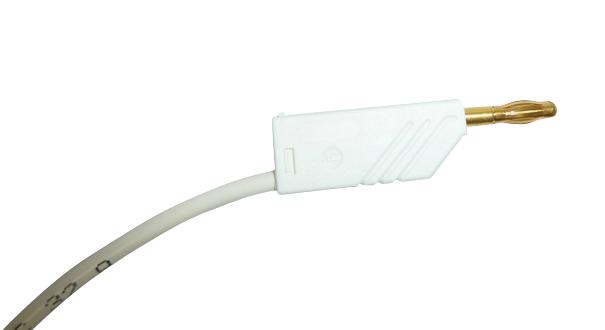 HIRSCHMANN TEST AND MEASUREMENT 934063707 Test Lead, 4mm Banana Plug to 4mm Banana Plug, White, 60 V, 32 A, 1 m