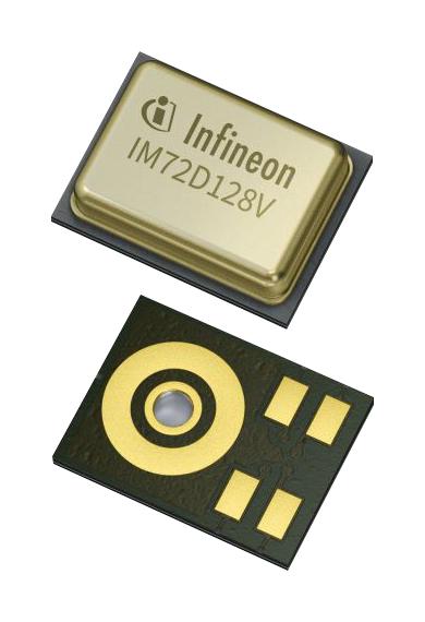 INFINEON IM72D128VV01XTMA1 Audio Control, MEMS Microphone, 1.62V to 3.6V, VUI, LLGA, 5 Pins, -40 &deg;C