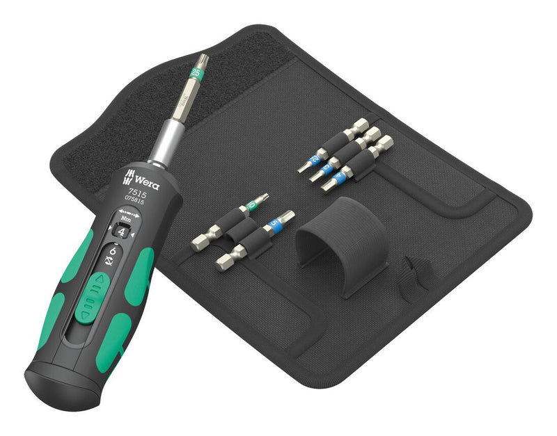 WERA 05075850001 Screwdriver Set, Safe-Torque Speed Torque Screwdrivers/Torx/Hex Bits, 7 Pieces