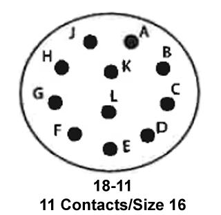 ITT CANNON KPT01E18-11PX Circular Connector, KPT Series, MIL-DTL-26482 Series I, Cable Mount Receptacle, 11 Contacts