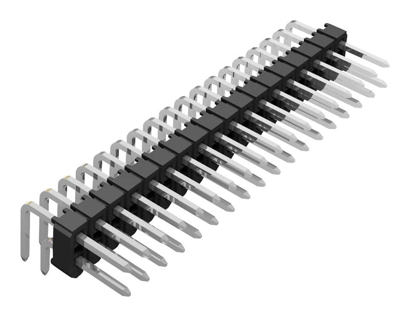SAMTEC HTSW-145-08-G-D-RA Pin Header, Right Angle, Board-to-Board, 2.54 mm, 2 Rows, 90 Contacts, Through Hole Right Angle