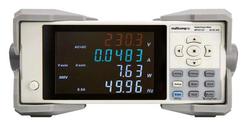MULTICOMP PRO MP701125 Power Analyser, 20A, RS-232/RS-485, Current, Frequency, Power, Power Factor, Voltage, 3V to 600V