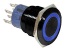 E-SWITCH PVB3F230113R1 Vandal Resistant Switch, Ring Illumination, PVB3 Series, 16 mm, SPDT, On-On, Round Flat Flush