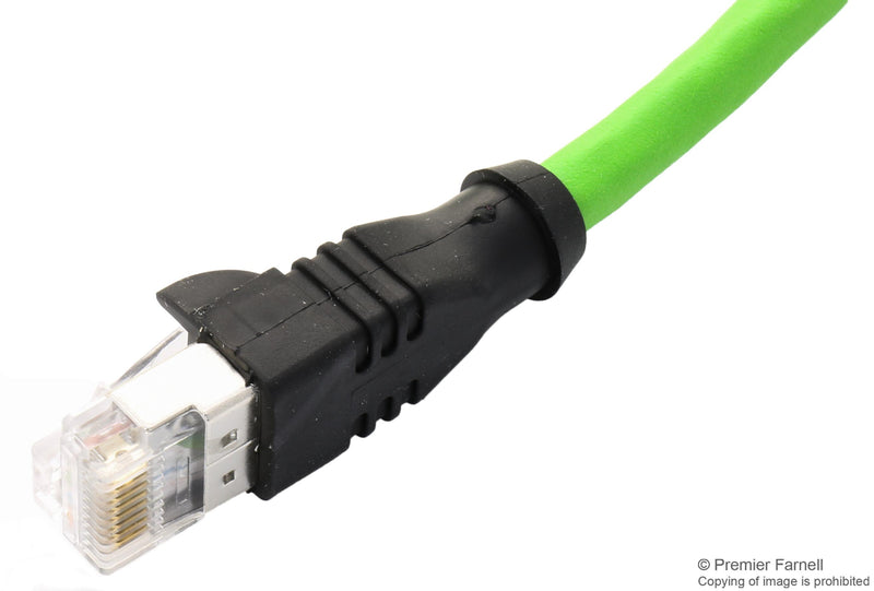 METZ CONNECT 142M4D25020 Sensor Cable, D-Code, Cat5, RJ45 Plug, M12 Receptacle, 4 Positions, 2 m, 6.6 ft