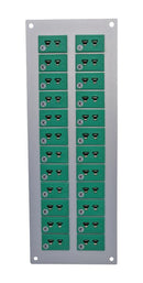 LABFACILITY IM-K-FF + FMP-20 Thermocouple Connector, 75 x 175mm Panel, Miniature, K, Socket, 20Way, Green, IEC, Fascia Mount