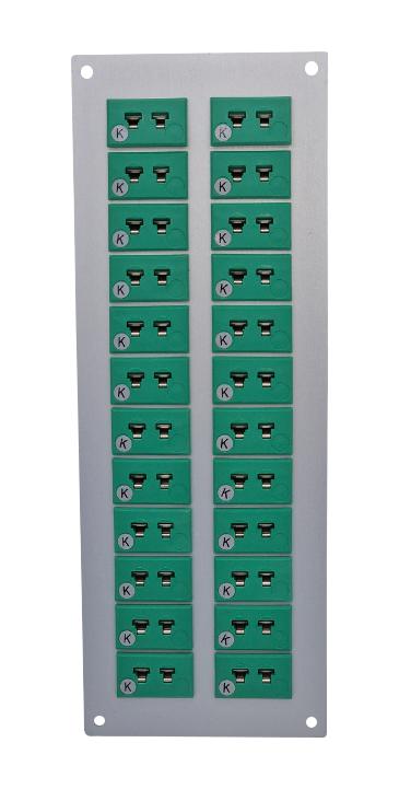 LABFACILITY IM-K-FF + FMP-20 Thermocouple Connector, 75 x 175mm Panel, Miniature, K, Socket, 20Way, Green, IEC, Fascia Mount