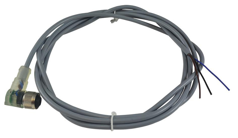 TELEMECANIQUE SENSORS XZCPV1340L2 FEMALE M12 CORDSET, RIGHT ANGLE, 3 POSITION, PNP LED, 2M