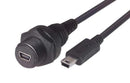 L-COM WPUSBMB5X-03M USB Cable, Mini Type B Plug to Mini Type B Receptacle, 300 mm, 11.8 ft, Black