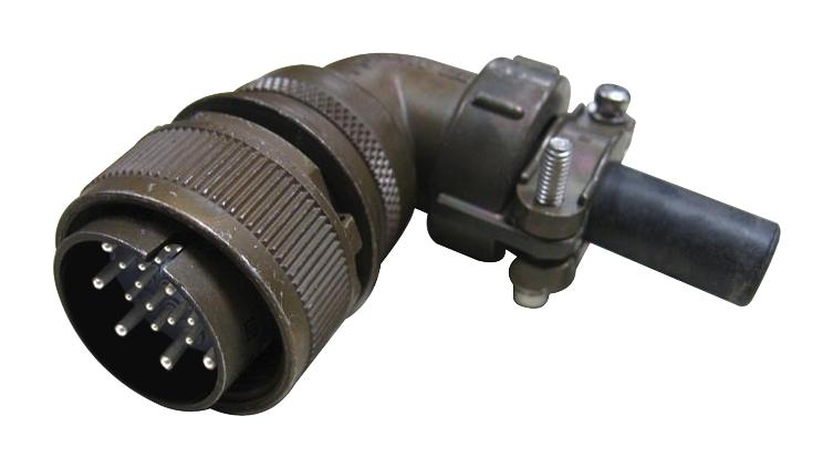 ITT CANNON CA3108E28-20P Circular Connector, CA Series, MIL-DTL-5015 Series, Right Angle Plug, 14 Contacts, Solder Pin