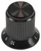 VISHAY ACCKMS1316NGJ14 Knob, Metallic, Black, Skirted Shaft, 6.35 mm, Aluminium, Round Skirted with Graduation to 10