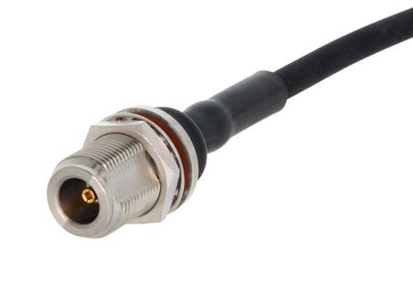 HUBER+SUHNER 24"N-50-4-21/199"NE RF / Coaxial Connector, N Coaxial, Straight Bulkhead Jack, Crimp, 50 ohm
