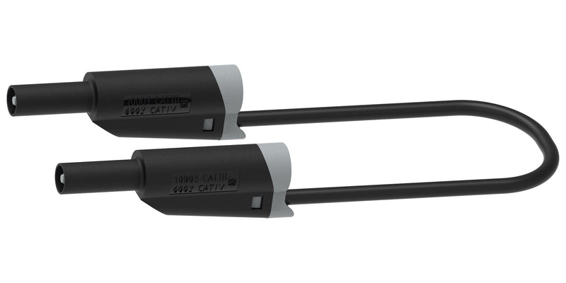 MULTICOMP PRO MP771105 Banana Test Lead, 4mm Banana Plug, Stackable, 4mm Stackable Banana Plug, 2.32 ", 59 mm, Black