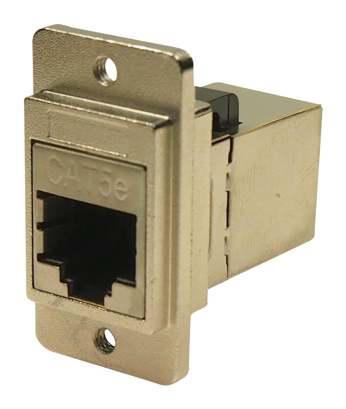 MULTICOMP PRO MP-CP30720SM440 In-Line Adapter, Cat5e, Nickel Frame, Adapter, In-Line, RJ45, RJ45, MP Dual Slim Feedthrough Series